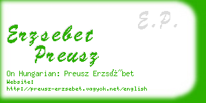 erzsebet preusz business card